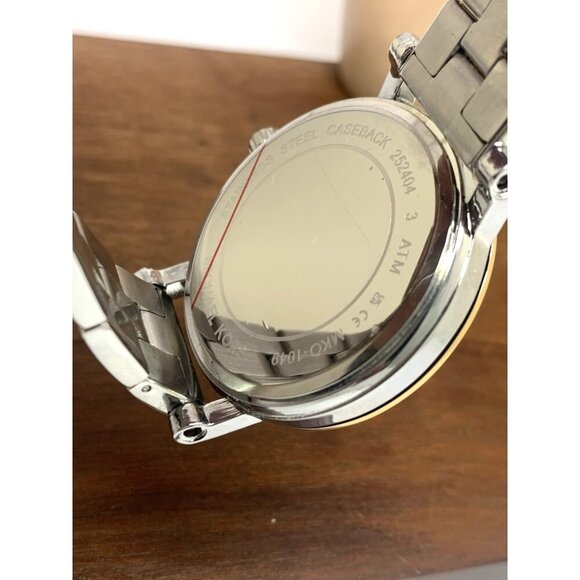 Michael Kors Womens Watch MKO1049 Quartz Blue Dial Two Tone Stainless Steel 38mm